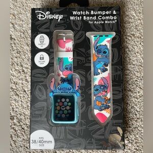 Disney Stitch Watch Bumper & Wrist Band Combo for Apple Watch Brand New